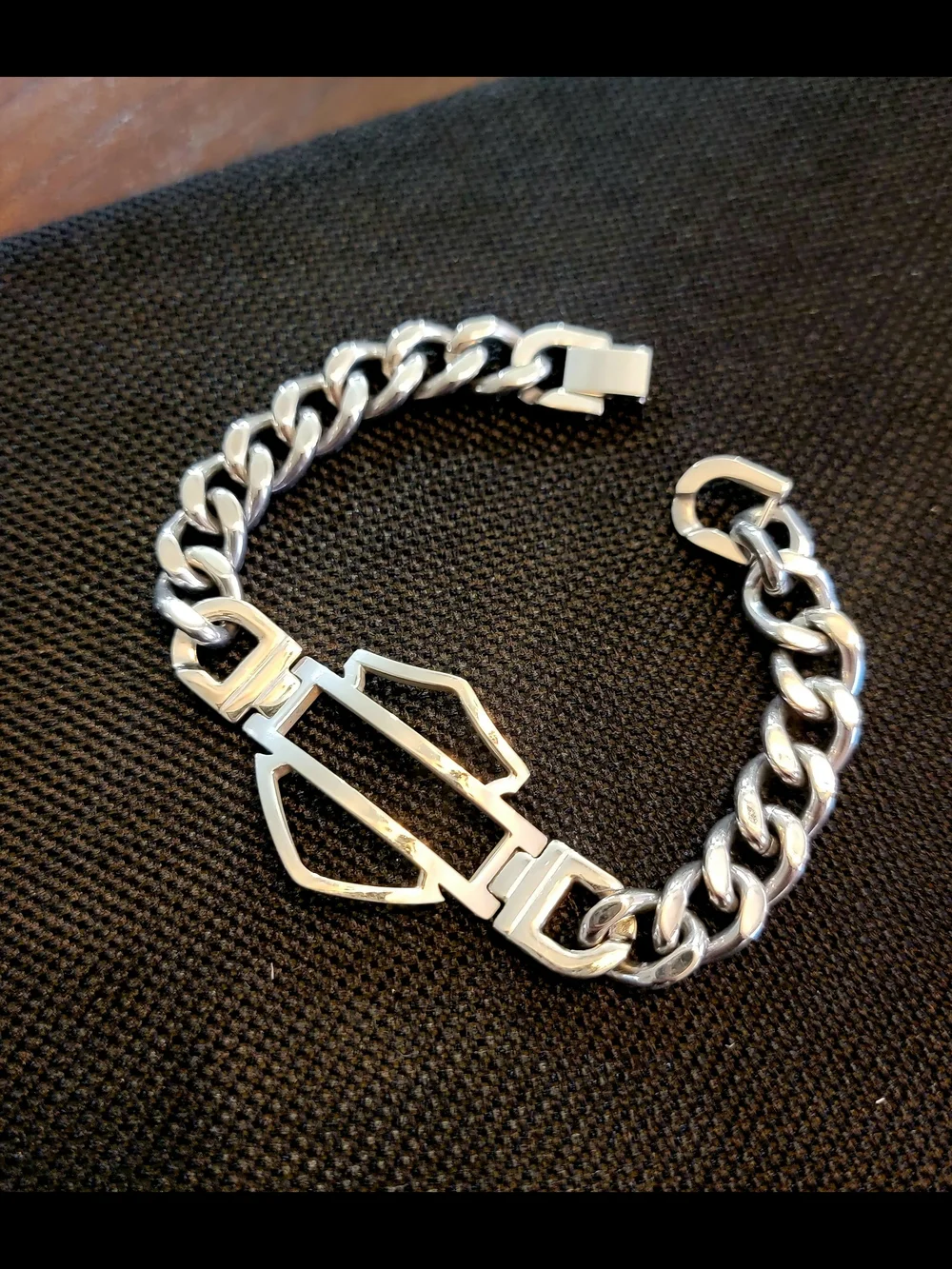 Men's Silver Chain ID Bracelet - Polished Metal